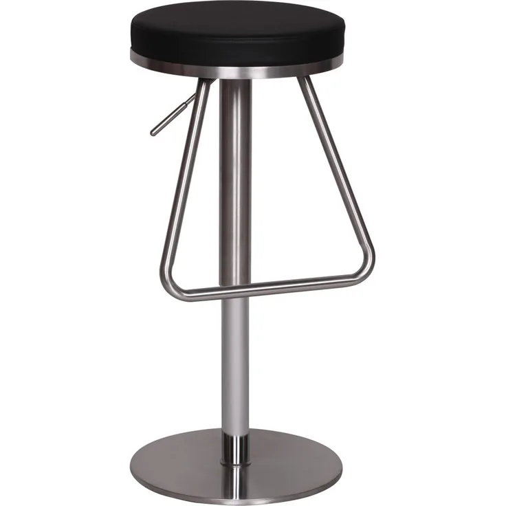 Wohnling Barhocker Edelstahl höhenverstellbare Sitzfläche 54 - 79 cm schwarz