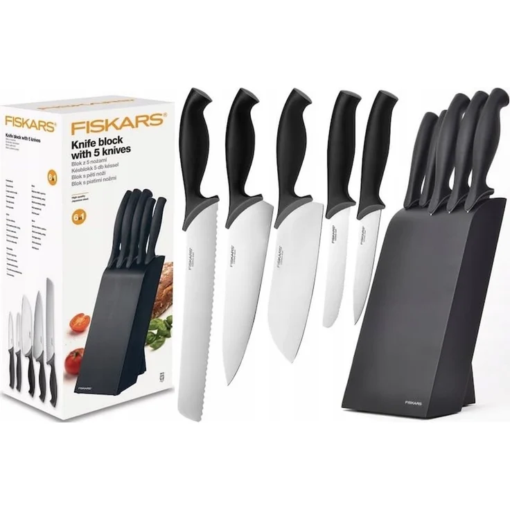 Excellent Houseware komplet 5 noży Fiskars 1073023 czarny – Bild 1
