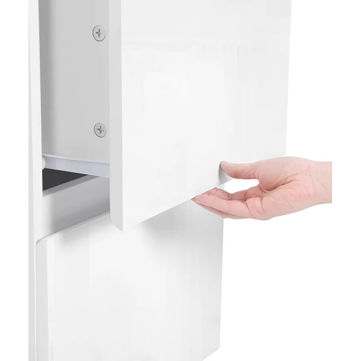 EUGAD Nachttisch (2-St), mit 2 Schubladen in Hochglanz, 40x58x40 cm weiß – Bild 9