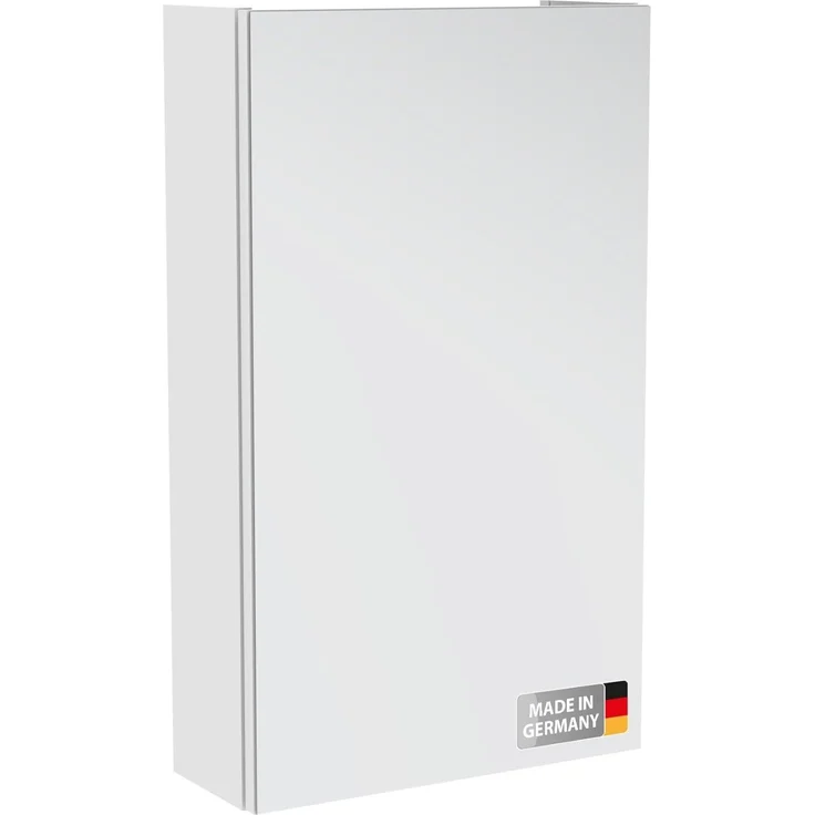 Fackelmann Easy Spiegelschrank 40 cm in Weiß – Moderner Badezimmerschrank mit Spiegel, 1 Einlegeboden, Zeitloses Design – Made in Germany