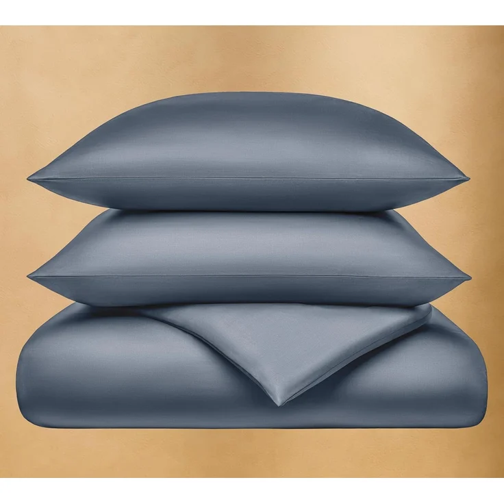 Seralino Bettwäsche Mako Satin Bettwäsche (100% Bio Baumwolle) mit Kissenbezug, 2 teilig, Fairtrade/ GOTS zertifiziert, uni Bettwäsche Set mit Reißverschluss – Bild 1