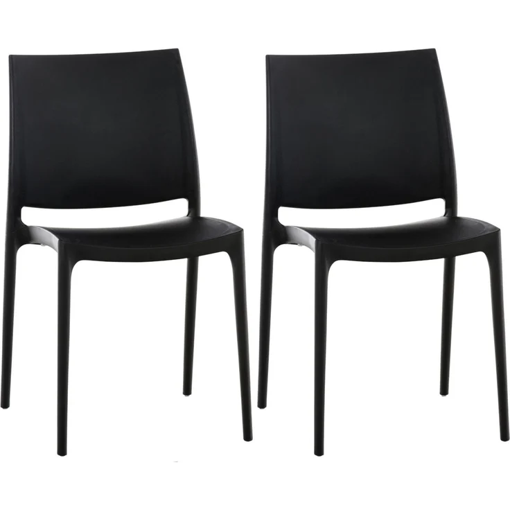 CLP 2er Set Stapelstühle Maya bis zu 130 kg belastbar,schwarz – Bild 1