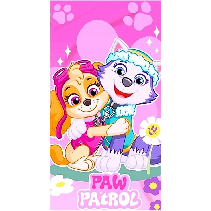 PAW PATROL Badetuch Skye & Everest, Baumwolle, Strandtuch 70 x 140 cm