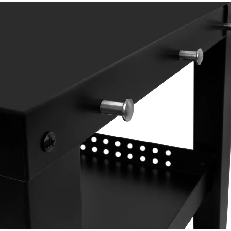 BBQ-Toro Grillablagetisch Grillwagen 125 x 57 x 104 cm, Schwarz, Grilltisch mit Windschutz – Bild 4