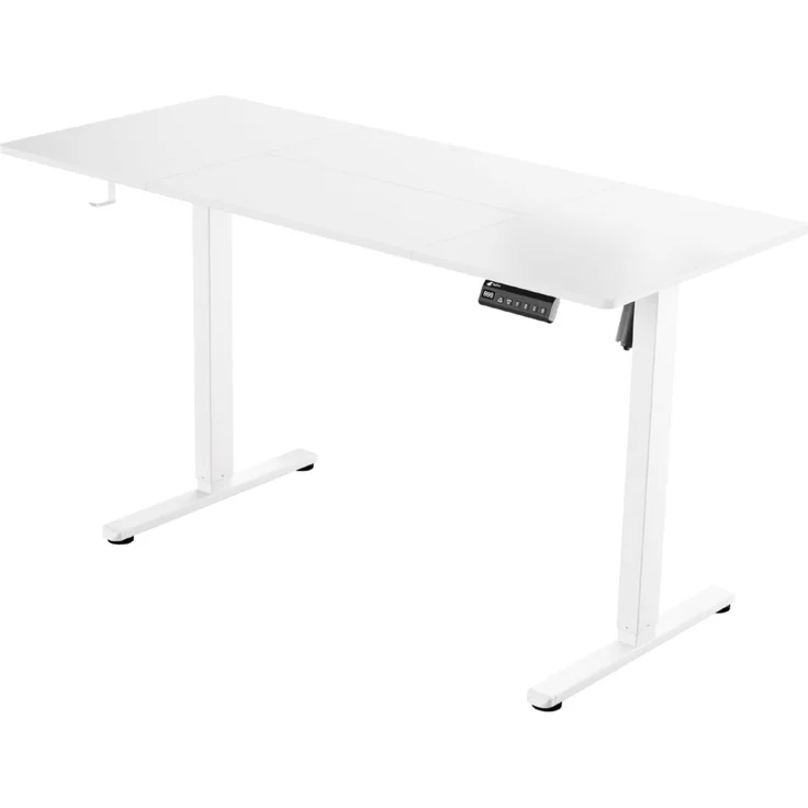 LUTIVO Foxtrot, Höhenverstellbarer Schreibtisch Elektrisch, Memory-Funktion und Kabelmanagement, 120 x 60 cm, Weiß/Weiß