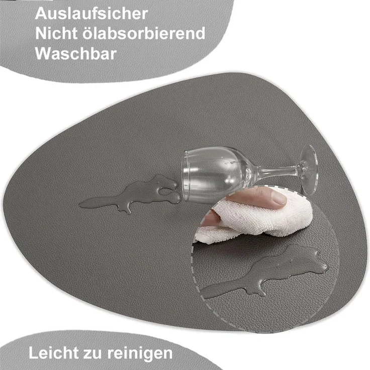 Minicloss Platzset Tischset, Kunstleder, abwischbar, (6-St), Tischsets und Untersetzer – Bild 2