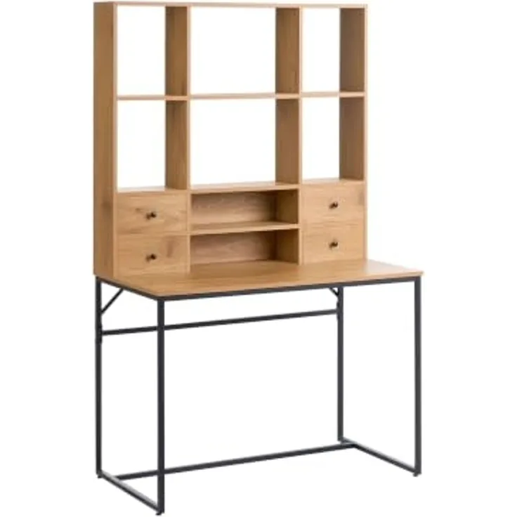Schreibtisch TAVRA Hellbraun 105 cm 60 cm mit Fächern mit Schubladen