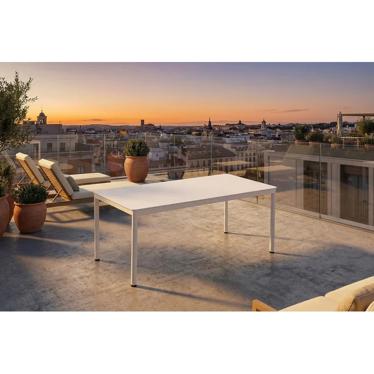 KAWOLA Gartentisch LONGA Outdoor Keramik hellgrau Gestell Stahl lackiert 180x90 cm – Bild 2