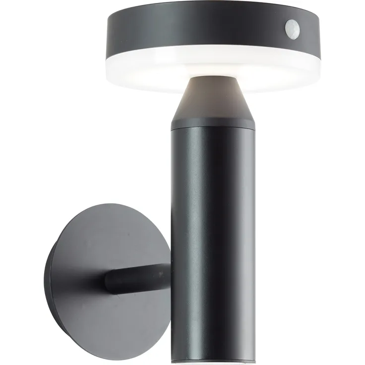 Brilliant LED Außen-Wandleuchte Magua LED Außenlampe mit Solar, 20 cm, 350 lm, 4000 K, Metall, schwarz