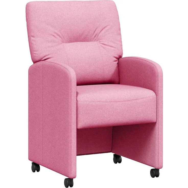 vidaXL Esszimmerstühle mit Rollen 2 pcs Rosa 57 x 67 x 95 cm Stoff 42017856 – Bild 1