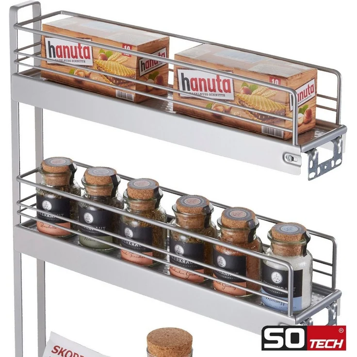 Kesseböhmer Auszugsunterschrank 15er Unterschrankauszug Classic 90° silbergrau 3-etagig Seitenmontage rechts passend für 15 cm breite Schränke – Bild 3