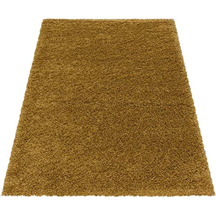 Carpetsale24 Shaggy Hochflor Teppich, 160x230 cm, Gold, weich, flauschig, modern, einfarbig, Perfekt für Wohnzimmer, für Wohnzimmer Schlafzimmer Flur – Bild 3