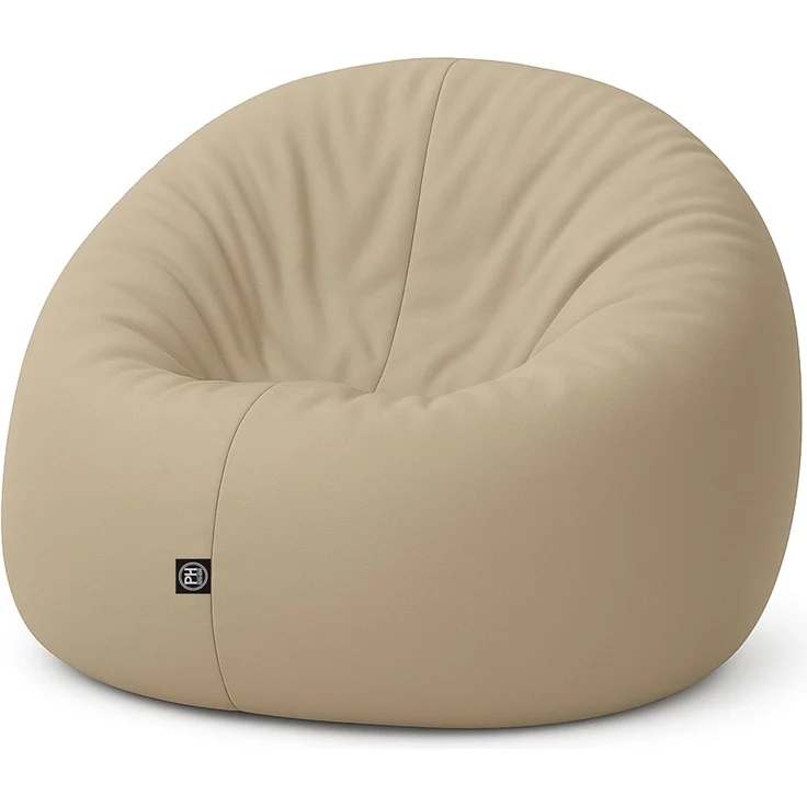 PATCH HOME 2-in-1 Sitzsack Sessel - Gaming Bean Bag mit Reißverschluss - Bereits befüllt, Ergonomisch & Robust für Kinder & Erwachsene - Indoor & Outdoor, Wetterfest (Beige, 155cm)