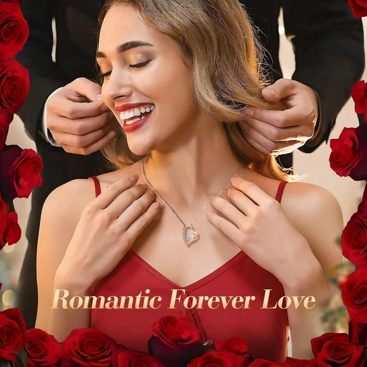 Ewige Rose Geschenkbox mit Halskette, Forever Red Rose 925 Sterling Silber – Bild 5