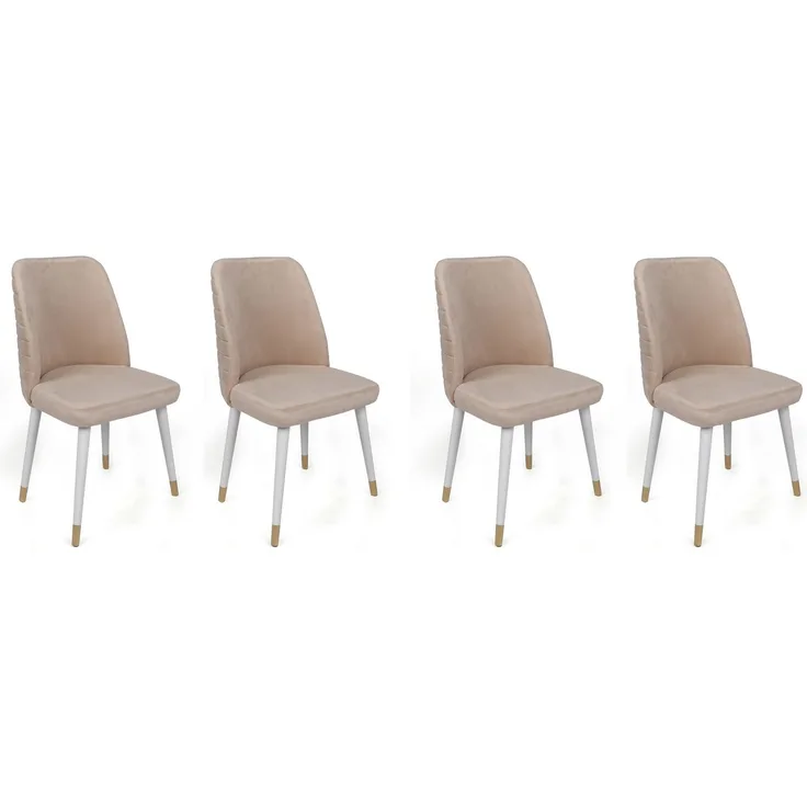 Skye Decor 'Hugo-407 V4' Stuhlset (4-teilig), Creme / Weiß, 50 x 90 x 49 cm