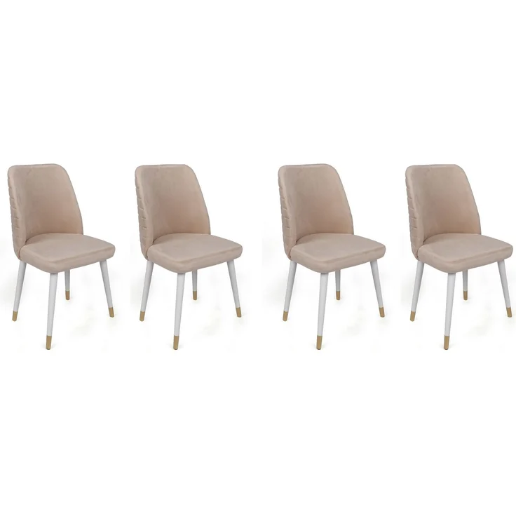 Skye Decor 'Hugo-407 V4' Stuhlset (4-teilig), Creme / Weiß, 50 x 90 x 49 cm – Bild 1