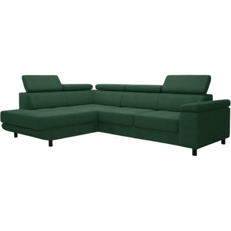 thematys Ecksofa LUNA L 250 x 183 cm, mit Schlaffunktion, mit Bettkasten, mit verstellbaren Kopfstützen, Grün (Poso 14), Ausrichtung Links – Bild 6