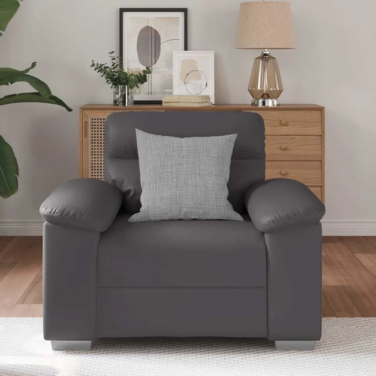 vidaXL Sessel Grau 100x81x84 cm Kunstleder 4105328 – Bild 2