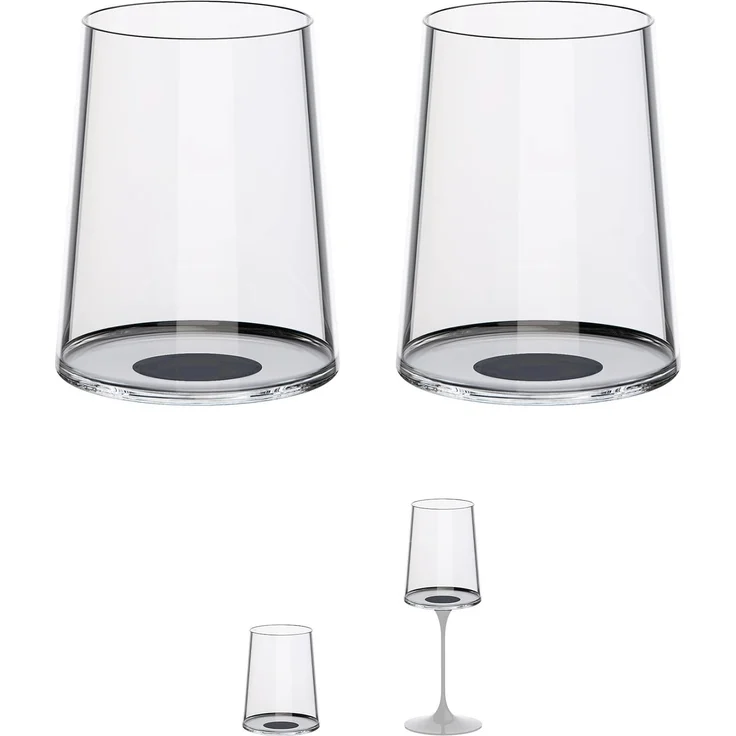 Trebonn SplitGlass Weissweinglas 280 ml Schwarz 2er-Set – Bild 1