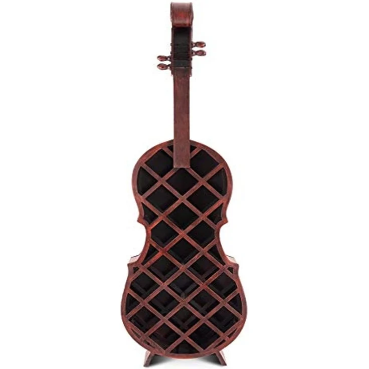 Stagecaptain Weinregal WR-21 Stradivino Wein- & Flaschenregal für 21 Flaschen, Weinständer Holz stehend in Vintage-Optik "Cello" Design – Bild 3