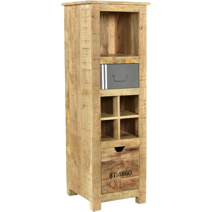 Hochkommode Weinschrank Pune Mango Metall