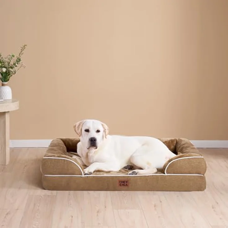 EHEYCIGA Orthopädisches Hundebett Kleine Hunde, Memory Foam, Mittelgroße Hunde, Waschbar, Wasserdicht rutschfest, mit Hohem Rand – Bild 10