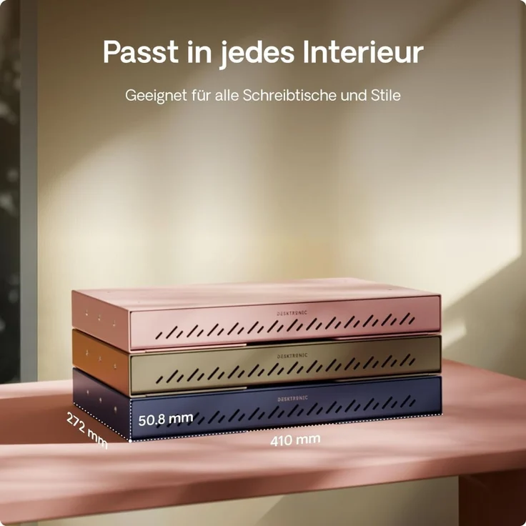 Schubladen-Organizer unter dem Schreibtisch, 41 x 27 x 5 cm, Hochwertiger Stahl, Ausziehbarer Platzsparer Rosa – Bild 9