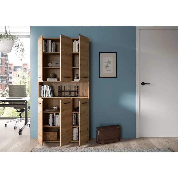 Mehrzweckschrank (B/H/T: 90x185x30 cm) in Artisan Oak Nachbildung und Artisan Oak Nachbildung – Bild 9