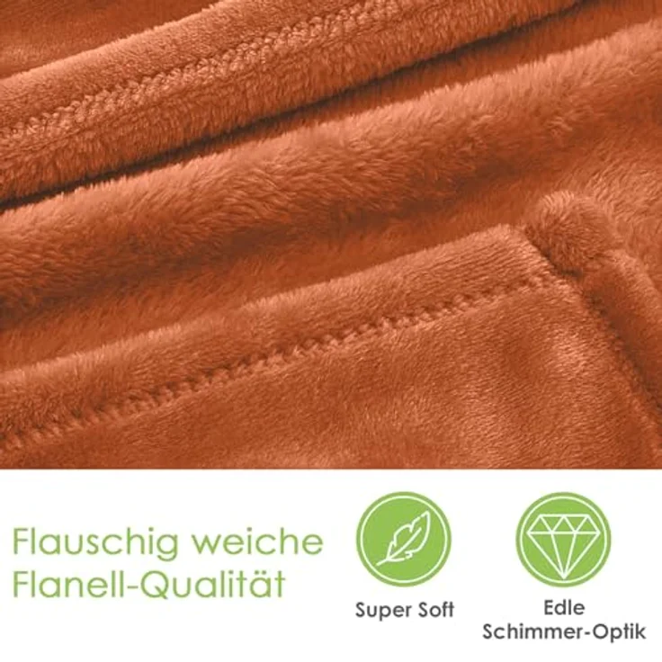 Wohndecke Premium Super Soft Flanell Kuscheldecke Sofadecke, heimtexland, super weich und flauschig, Allergiker geeignet, atmungsaktiv – Bild 3