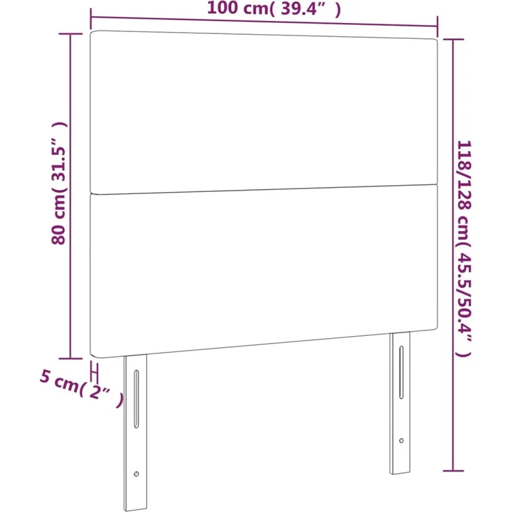 vidaXL Kopfteile 2 Stk. Hellgrau 100x5x78/88 cm Stoff 3116042 – Bild 8