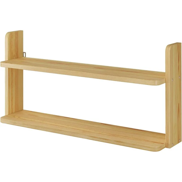 Erst-Holz Wandregal, Seitenregal für Etagenbetten Kiefer massiv, natur lackiert, ca. 84 cm
