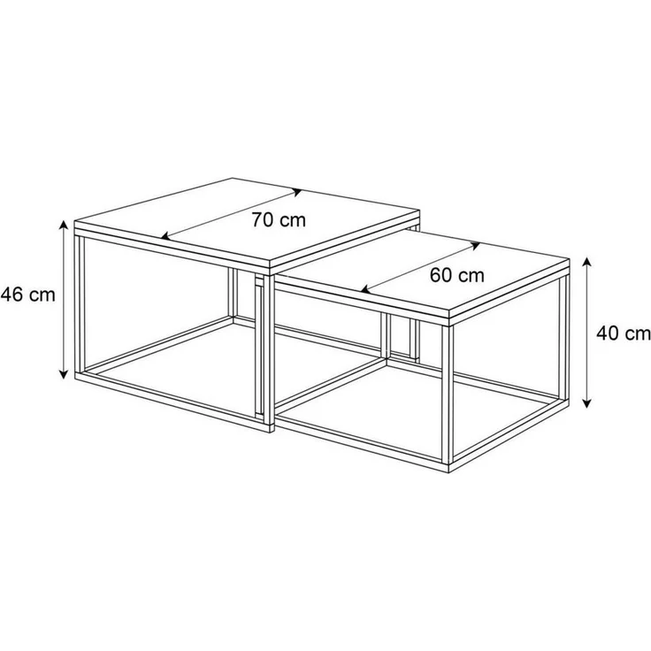 Lookway Couchtisch YOSHI 2in1 MATT KASCHMIR (2er-Set), Breite: 70 cm und 60 cm – Bild 3