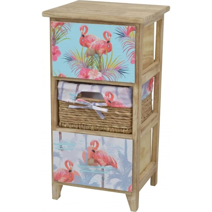 Standregal mit 2 Schubkästen "Wolfgang" Flamingo, natur