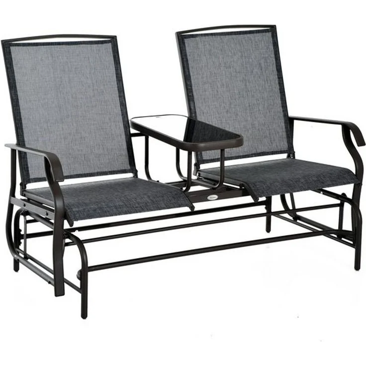 Outsunny Gartenbank Gartenbank mit Tisch – Bild 4