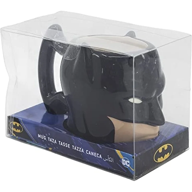 3D Motivtasse Kopf Batman Keramiktasse mit Geschenkbox 325 ml – Bild 1