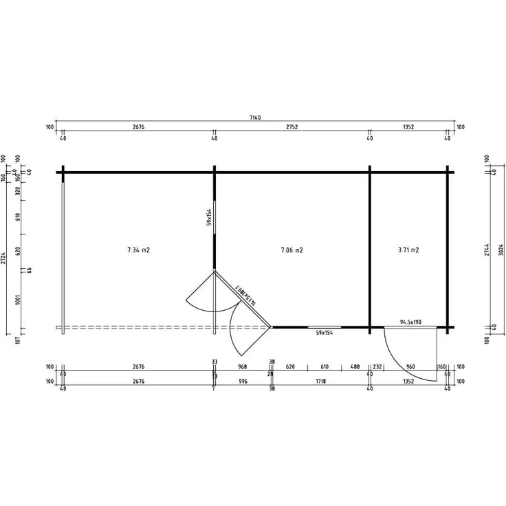 Alpholz 5-Eck Gartenhaus Liwa mit Anbau Gartenhaus aus Holz Holzhaus mit 28 mm Wandstärke inklusive Terrasse Blockbohlenhaus mit Montagematerial – Bild 5