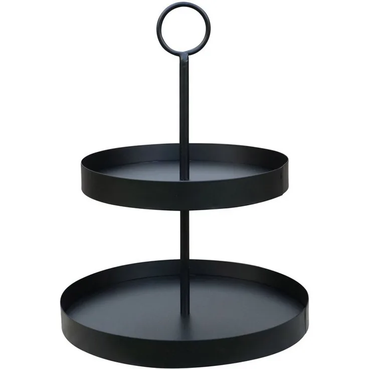 Grafelstein Etagere Etagere LENJA schwarz aus Metall modernes Design 2-stöckige Metalletag