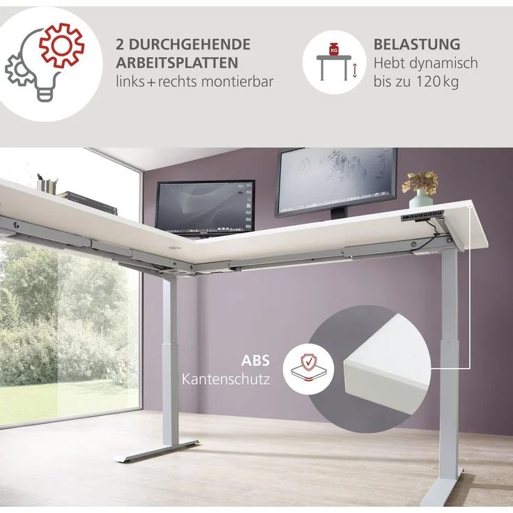 10-tlg. Komplettbüro SANTORIN Weiß & Glas – inkl. Eckschreibtisch – Bild 5