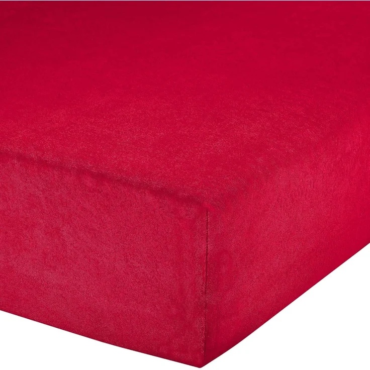 Erwin Müller Spannbettlaken Spannbettlaken "Erding", Frottee, Gummizug: Rundumgummi, (1 Stück), Frottee-Stretch Uni, Rot, Spannbettlaken | 90x190 - 100x200 cm – Bild 1