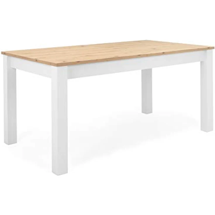 Newroom Esstisch Eireen, ausziehbar 160-215 cm inkl. Tischplatte Weiß Wildeiche Vintage – Bild 7