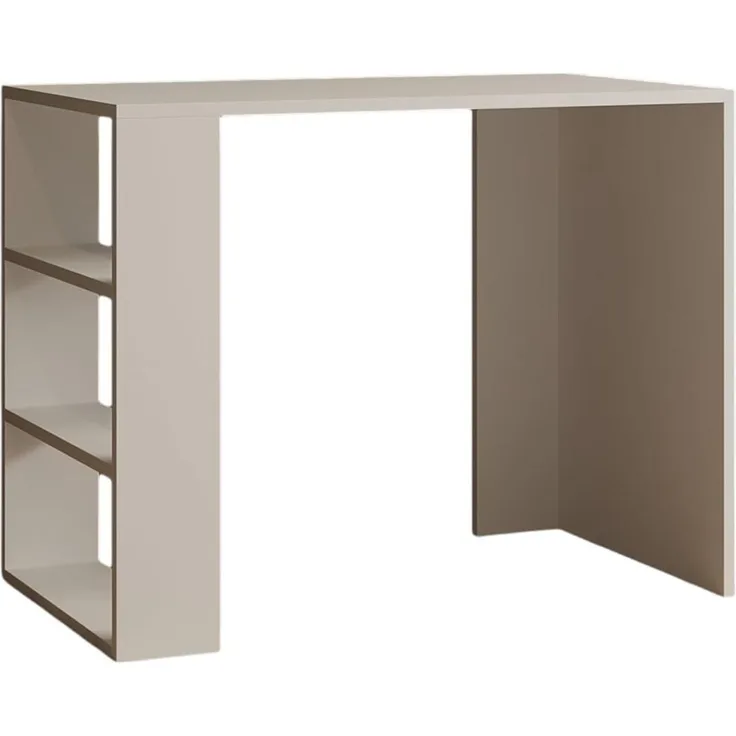 Scandinavian Study Desk, White, 90 x 70 x 50 cm | 100% Melamine Coated Particle Board, 18 mm Thick | Multipurpose with Numerous Shelves & Storage