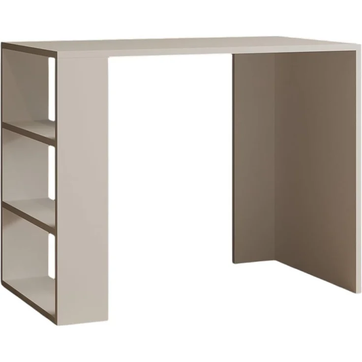 Scandinavian Study Desk, White, 90 x 70 x 50 cm | 100% Melamine Coated Particle Board, 18 mm Thick | Multipurpose with Numerous Shelves & Storage – Bild 1