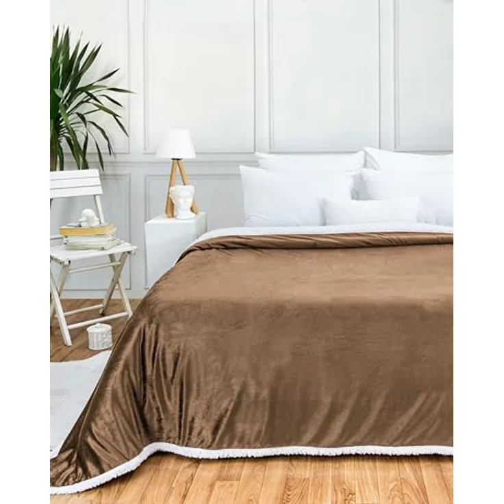 Wohndecke in Lammfell‑Optik - Kuscheldecke flauschig – Sherpa Fleecedecke, Gräfenstayn, Warme Wolldecke & Sofaüberwurf Tagesdecke für Couch & Sofa – Bild 5