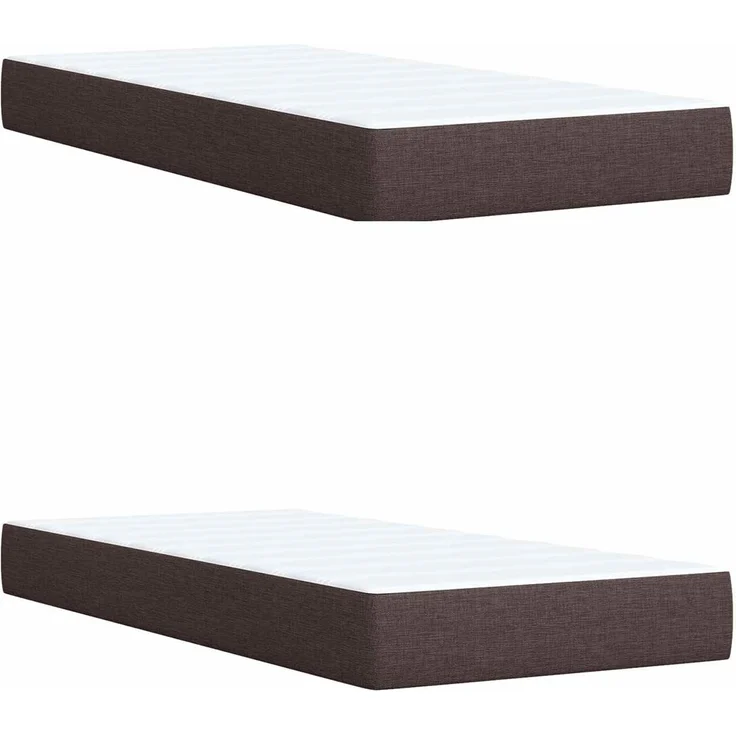 vidaXL Boxspringbett mit Matratze Dunkelbraun 200x200 cm Stoff 3454476 – Bild 6