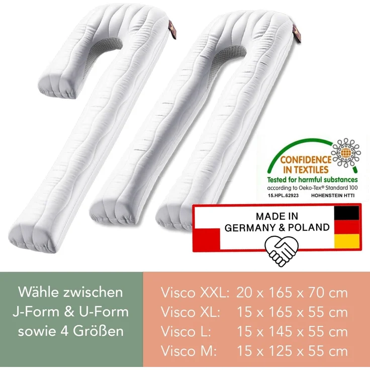 Traumreiter Seitenschläferkissen J Visco Seitenschläferkissen mit Memory Foam Support – Bild 5