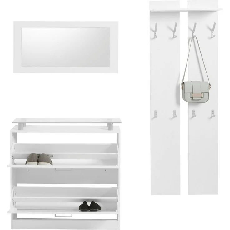 borchardt Möbel Garderoben-Set Finn, (Set, 3-St), mit Glasablage – Bild 3