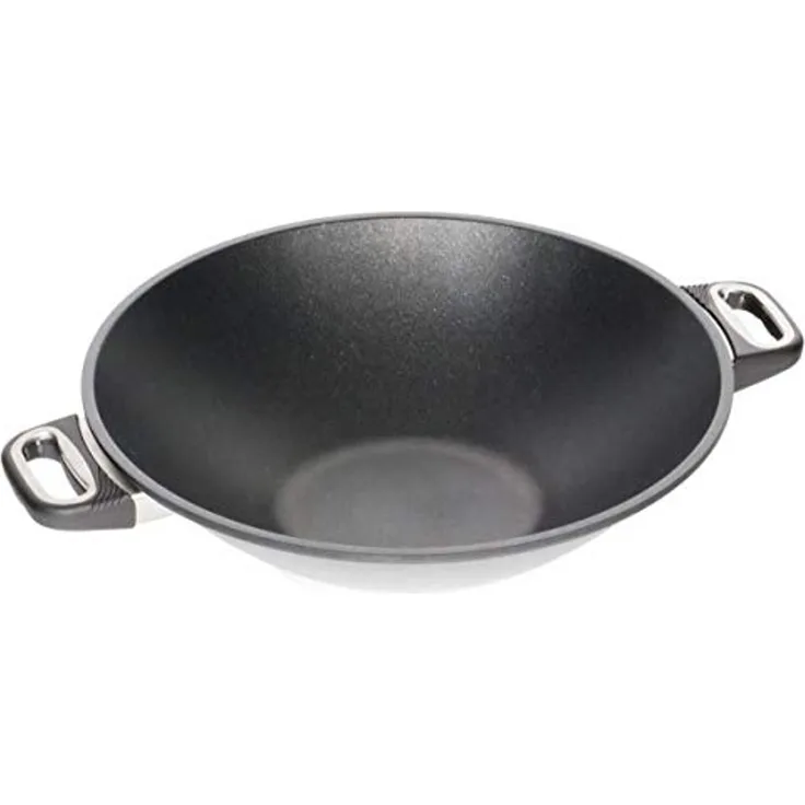 AMT GASTROGUSS Wok, induktionsgeeignet, mit Seitengriffe, 36 cm, schwarz