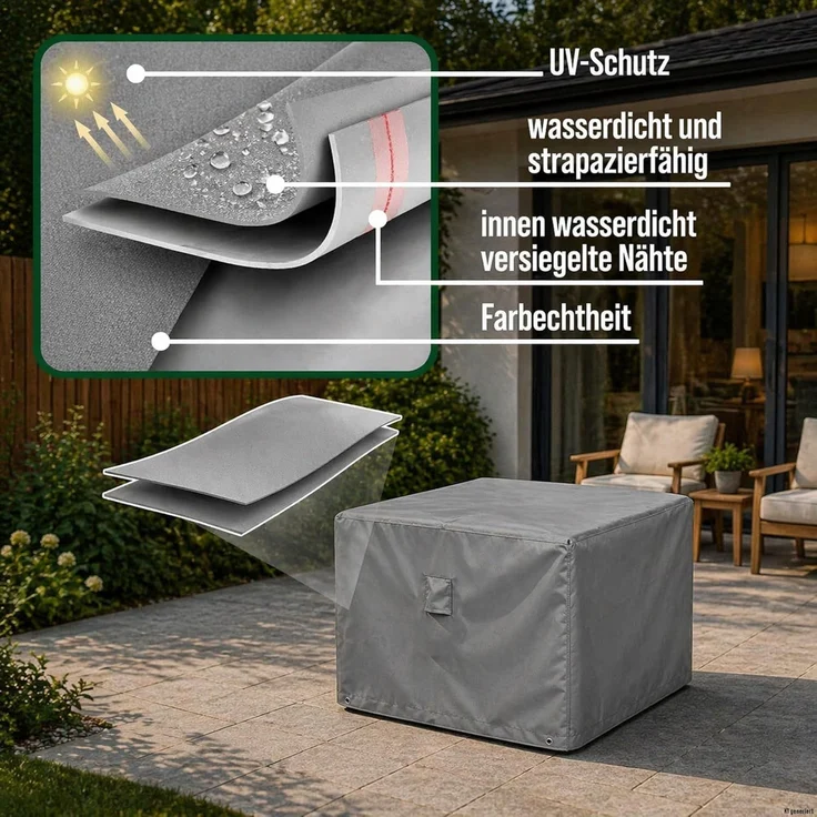 mehr Garten Gartenmöbel-Schutzhülle Premium, Premium Loungesessel-Abdeckung: 85(B)x85(T)x80(H) cm I Robuste Schutzh – Bild 3