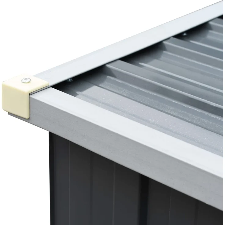vidaXL Brennholzlager aus verzinktem Stahl 330x84x152 cm Grau 44859 – Bild 5