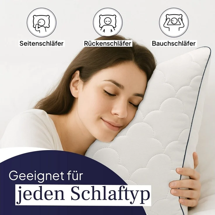 Gentle North Microfaserkissen Hochwertige Kopfkissen in Hotelqualität - verschiedene Größen, Füllung: 100% Polyester, Seitschläfer, Rückenschläfer, Seitenschläfer, Bauchschläfer, 1- oder 2-tlg, Reißverschluss für Füllung, waschbar, Made in EU, allergik... – Bild 3